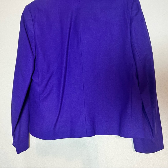 Miss Pendleton Purple Black Virgin Wool Single Button Women's Blazer Size 14 - Picture 7 of 9